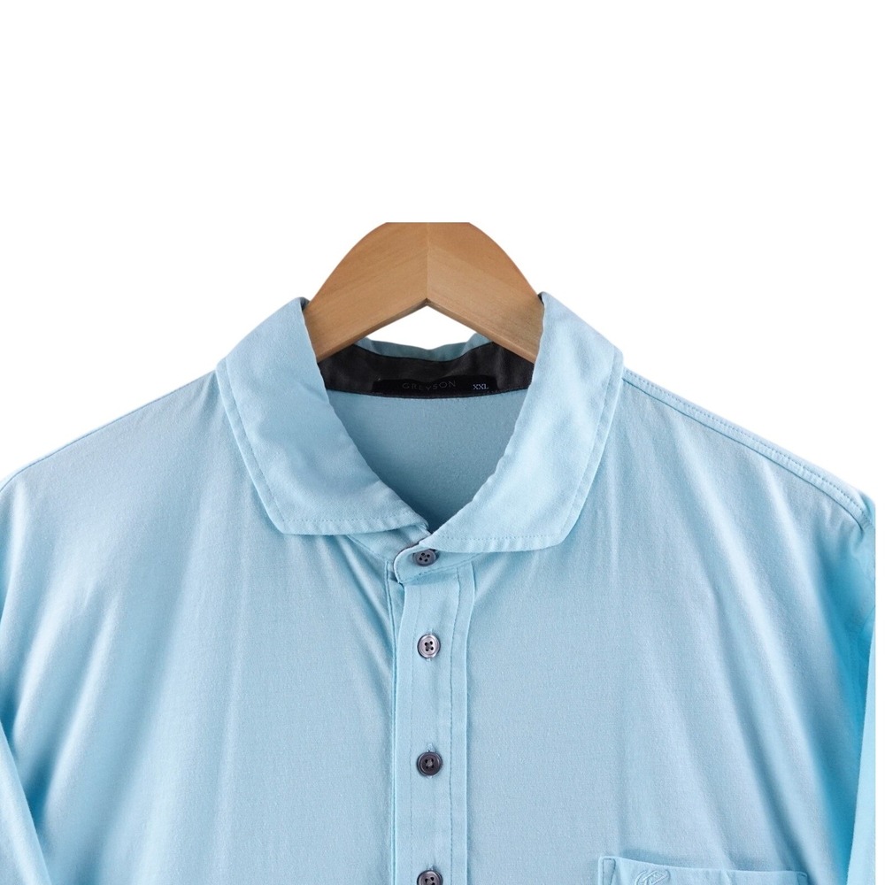 Greyson Mens Blue Short Sleeve Collared Golf Polo Shirt Size XXL Performance